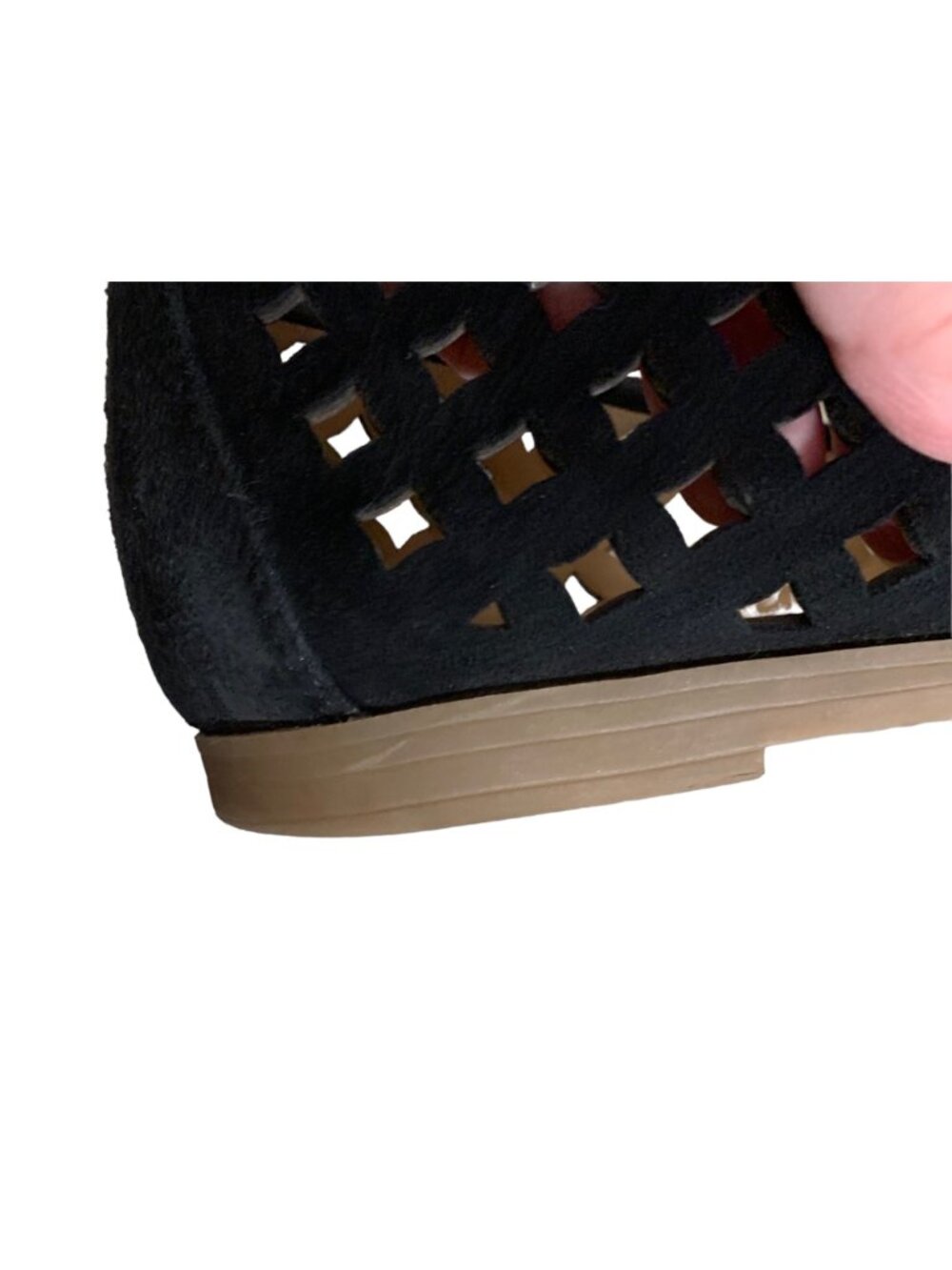 FRANCO SARTO Black Suede Cutout Accent "Famous" Closed Toe Flat Loafers Size 7M - Picture 9 of 9